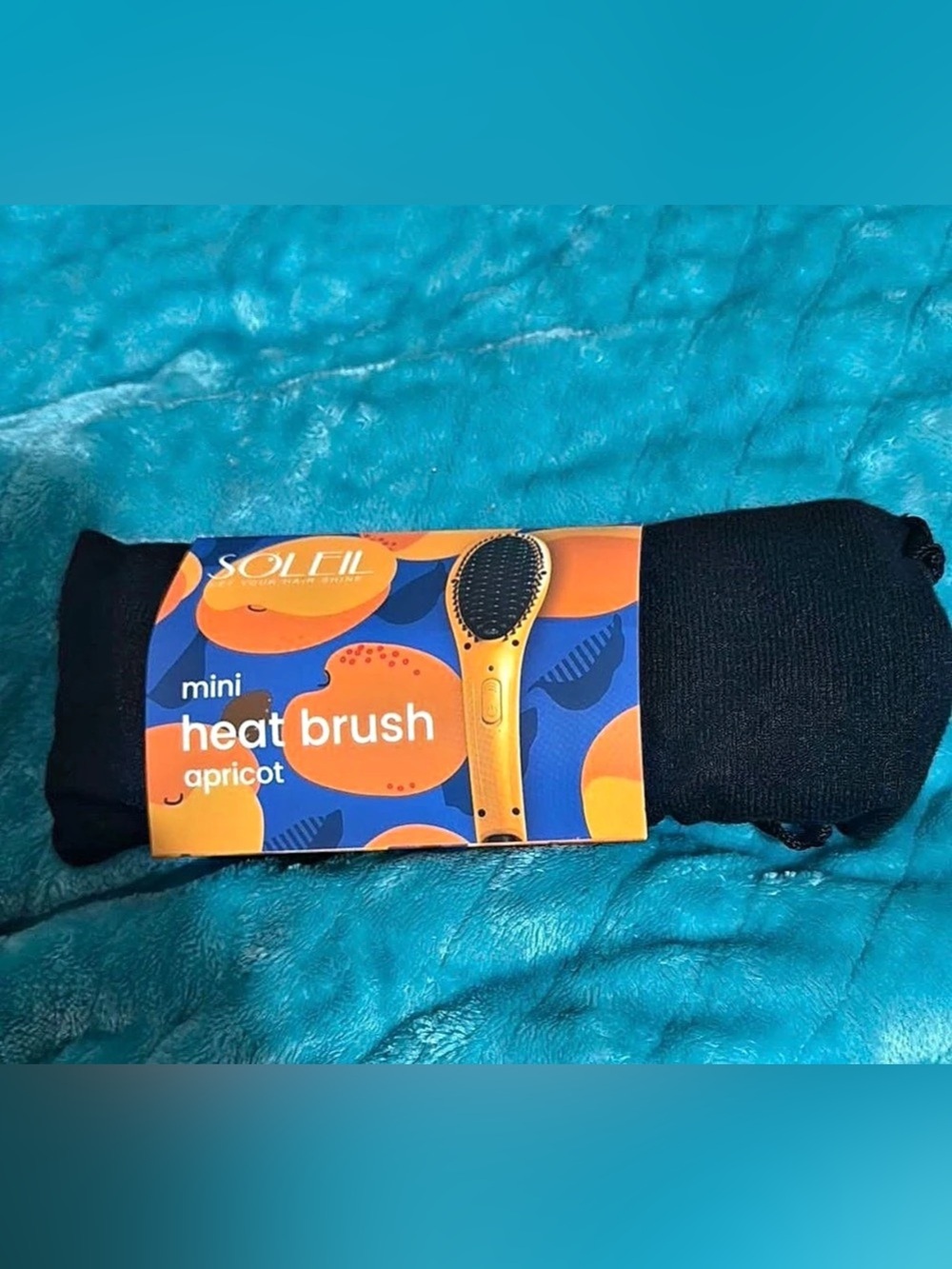 Sol Mini Heat Brush Apricot in Orange & Black NWT